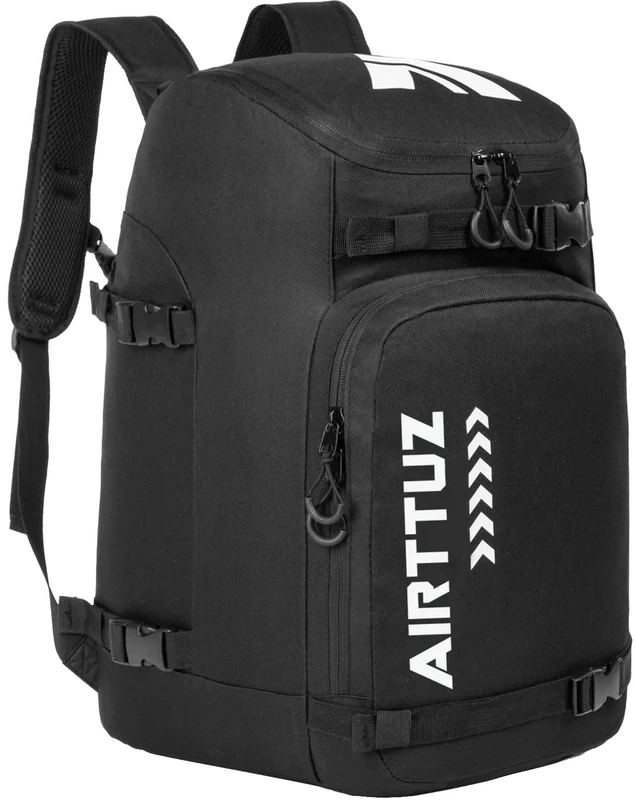 AIRTTUZ Ski Boot Bag - Ski and Snowboard Boots Backpack，Excellent for Travel with Waterproof Exterior & Bottom - for Men, Women and Youth. (Black)