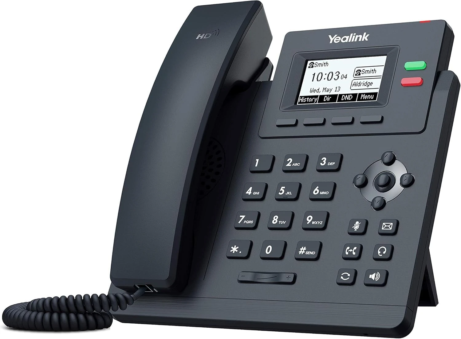 Yealink SIP-T31P Entry-level IP Power over Ethernet Corded Phone with 2 Lines, HD Voice and 2.3 Inch Graphical LCD Display with Backlight (132 x 64 Pixel) - Black