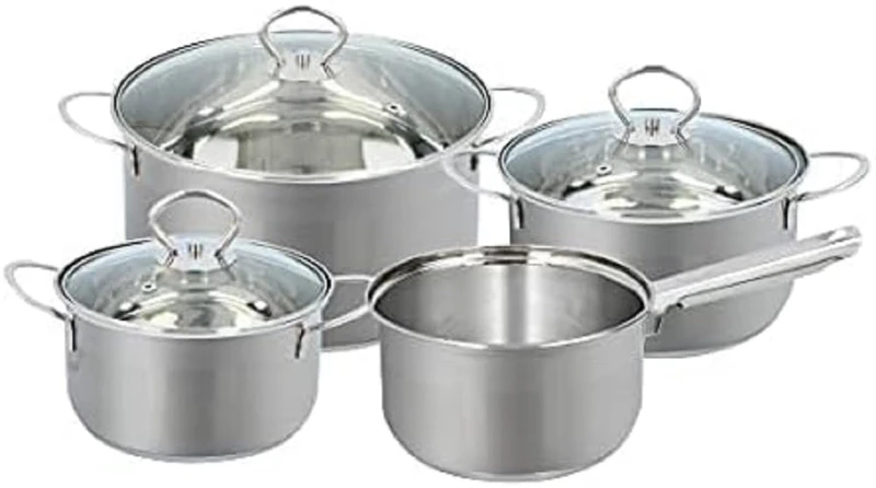 alpina Pots and Pans Set of 4 Pans with 3 Lids