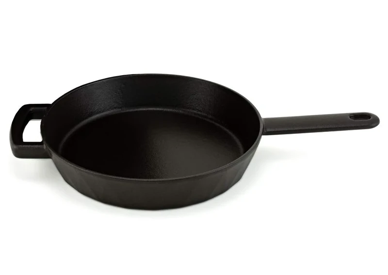 HearthStone Cookware - Diamond Enamelled cast Iron Frying pan, Satin-Black, 24 cm. for All Surfaces, Including Induction and Oven.