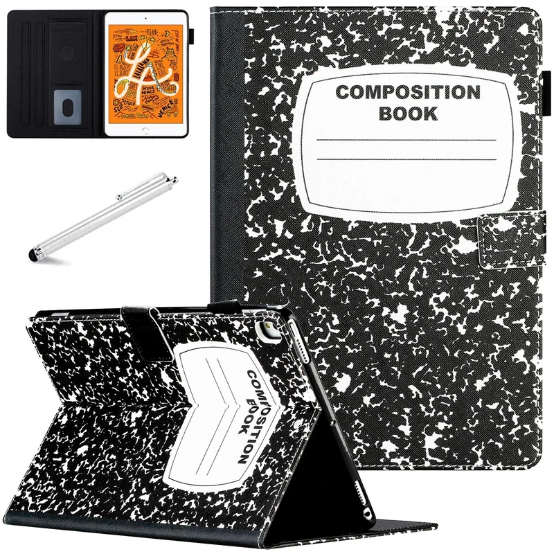 Fancity for iPad 9th Generation Case, 10.2 Inch PU Leather Case with Pen Holder, Card Slot Smart Wake Sleep Stand Cover, Notebook