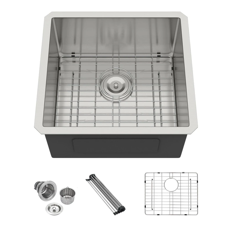 19 Kitchen Sink Undermount - Lordear 19" x 18" Undermount Sink 16 Gauge Stainless Steel Deep Single Bowl Ledge Kitchen Sink