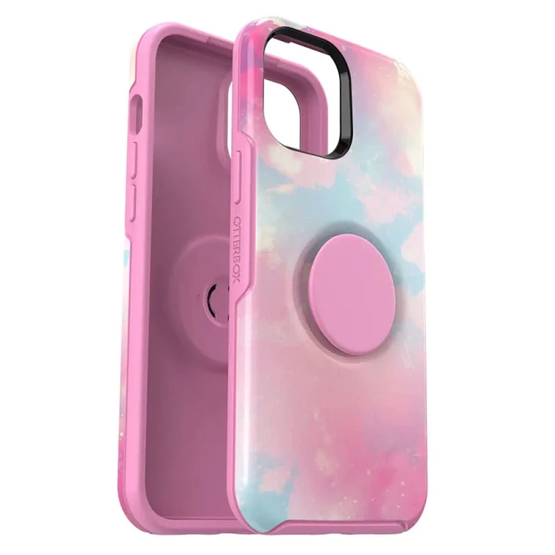 OtterBox Otter+Pop Case for iPhone 12 Pro Max, Shockproof, Drop proof, Protective Case with PopSockets PopGrip, 3x Tested to Military Standard, Pink