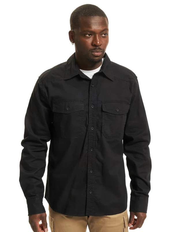 Brandit Flannel Shirt Long Sleeve, color: black, size: 6XL