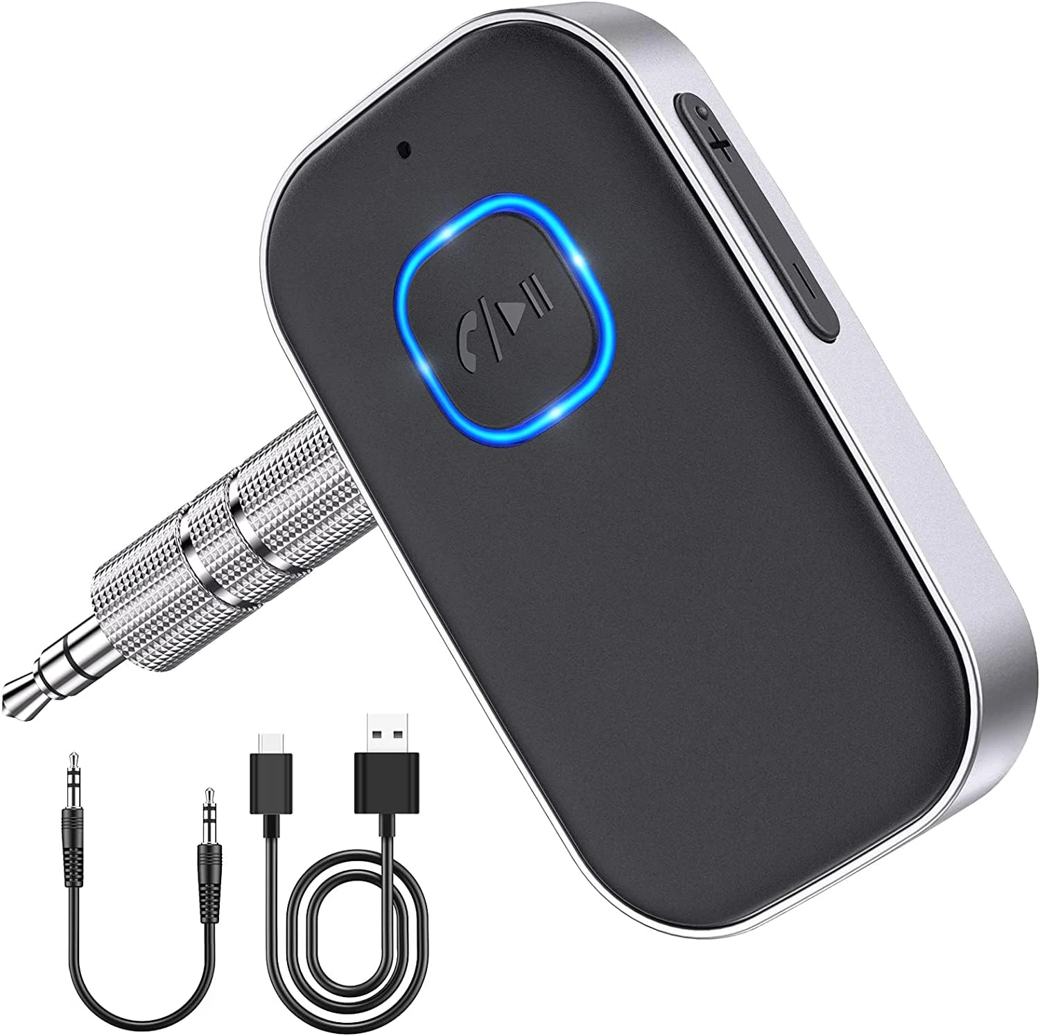 Babacom Bluetooth Receiver, Car Bluetooth Aux Adapter, Noise Cancelled 3.5mm Aux Blue tooth 5.3 Car Amplifiers Receiver for Stereo/Speakers/Wired Headphones, Hands-free Calls (16H Standby/Dual Link)