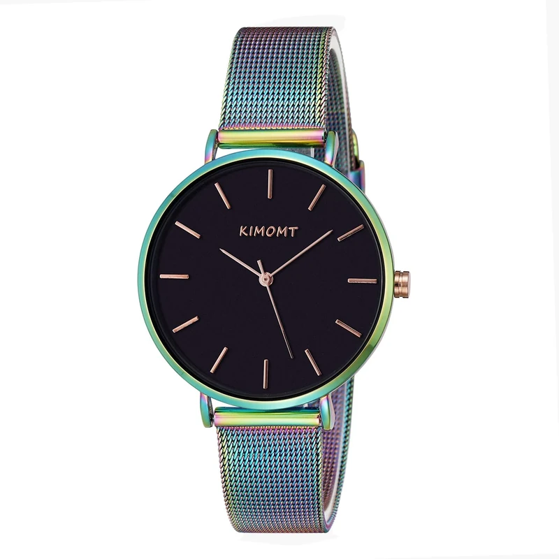 KIMOMT Women Watches Leather Band Luxury Quartz Waterproof Fashion Creative Wristwatch for Women Ladies Girls (Mesh Band-Blue)