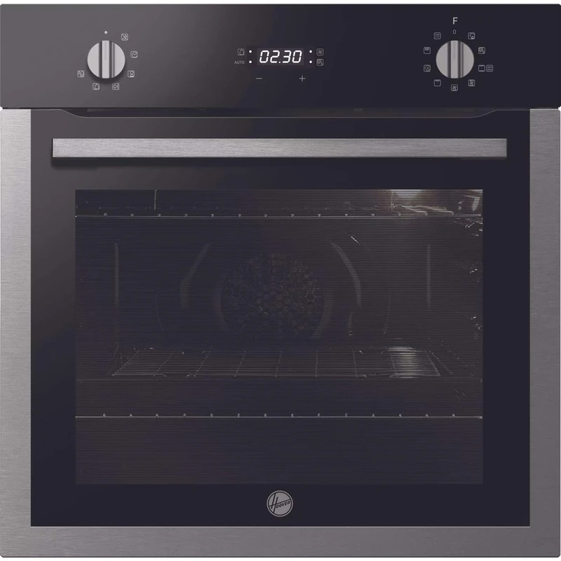 Hoover H-Oven 300 HOC3UB5858BI 70 Litre Built-In Electric Single Oven, Pyrolytic Self Cleaning, 9 Progammes, Black and Stainless Steel