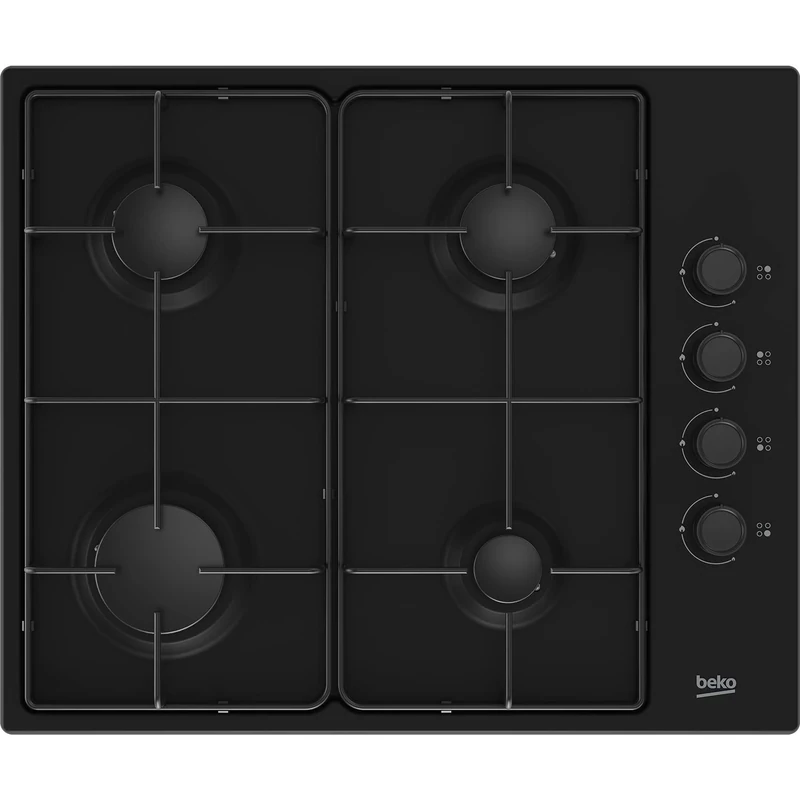 Beko 60cm 4 Burner Gas Hob - Black