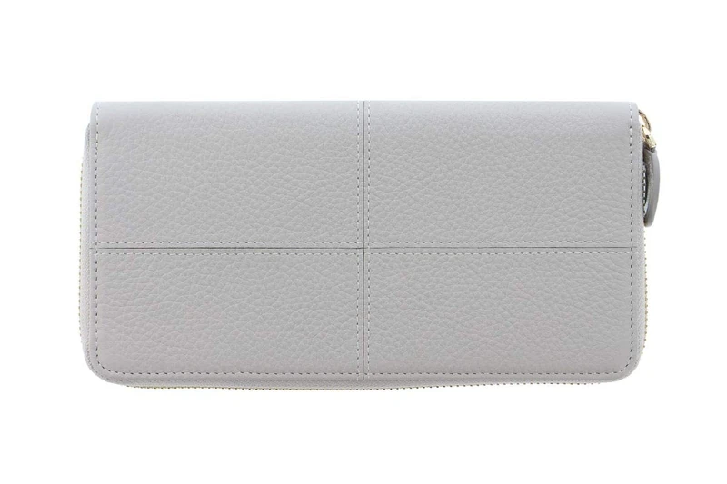Filofax Classic Stitch Soft Leather Wallet with Zip Grey