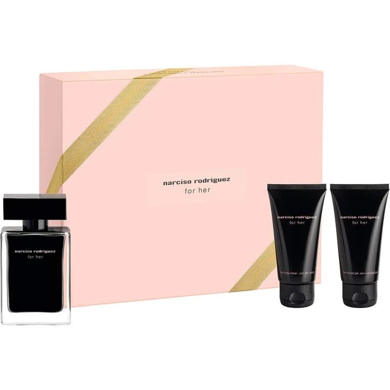 Narciso Rodriguez For Her Eau de Toilette 50ml Set (Contains 50ml EDP, 50ml Body Lotion & 50ml Shower Gel)