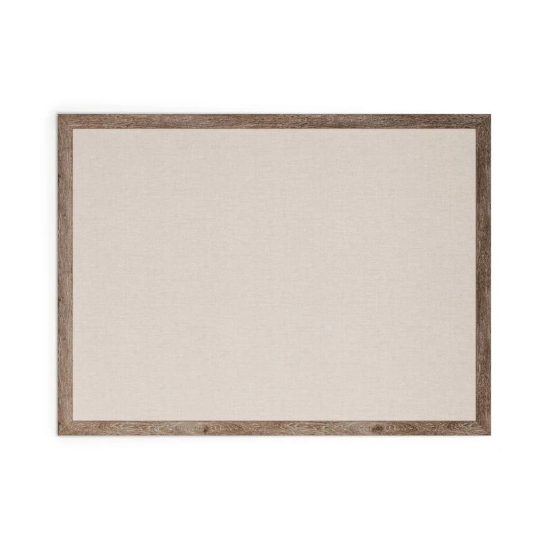 U Brands Linen Cork Board, Extra Large Pin Board 119x89cm with Rustic Wood Style Frame, Industrial Grade Linen Bulletin Surface for Push Pins and Thumbtacks, Wall Notice Board for Home, Office, School