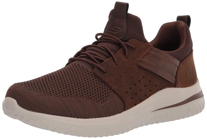 Skechers Men's Delson 3.0 Sneaker, Brown, 10.5 UK