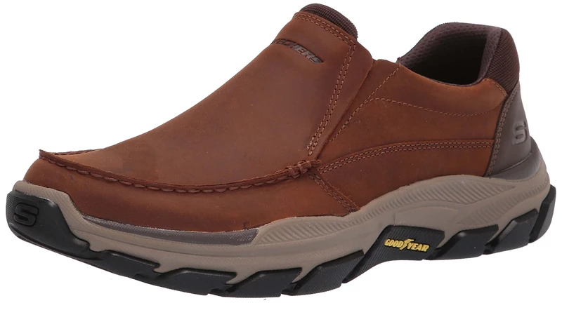 Skechers Mens Relaxed Fit Respected Catel Trainers - Brown - UK 6