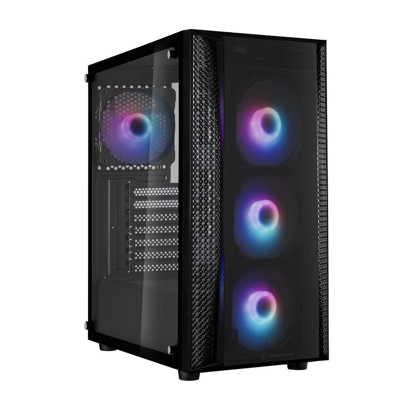 SilverStone FARA B1 PRO, ARGB lighting tempered glass mid tower ATX chassis, SST-FAB1B-PRO