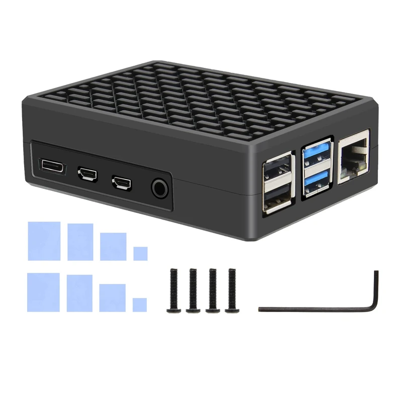 Geekworm Raspberry Pi 4 Case - Aluminum Metal Case with Heatsink Pillar for Pi 4 Model B