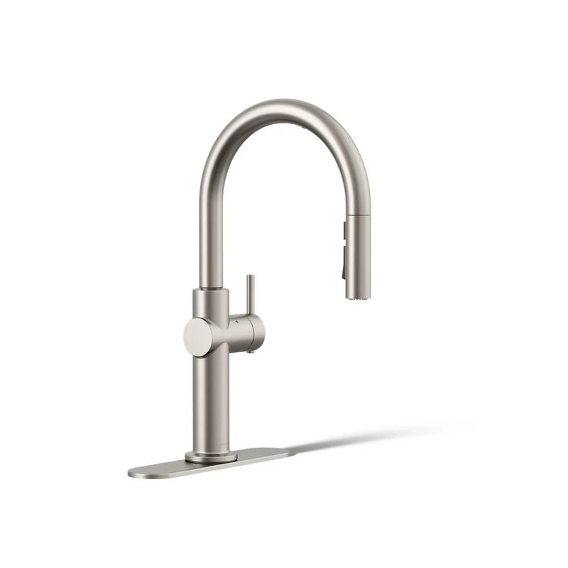 Kohler Touchless Pull Down Kitchen Faucet, 3-Spray, Vibrant Stainless, with Touchless Activation and LED Light Indicating Ready Use