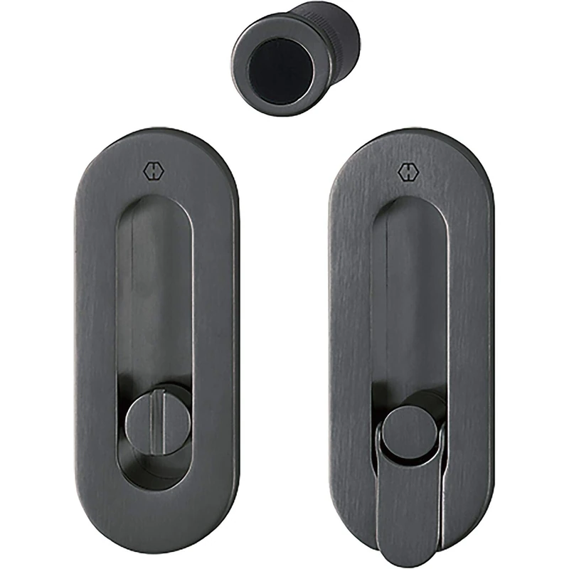 HOPPE M 472 Sliding Door Handle Set M472 Concealed Screwed Toilet Black Satin Finish