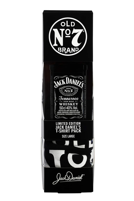 Jack Daniel's Tennessee Whiskey T-Shirt Gift Set, 50 cl