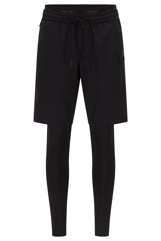 BOSS Liem Men's Running Bermuda Leggings, Black 1, 46