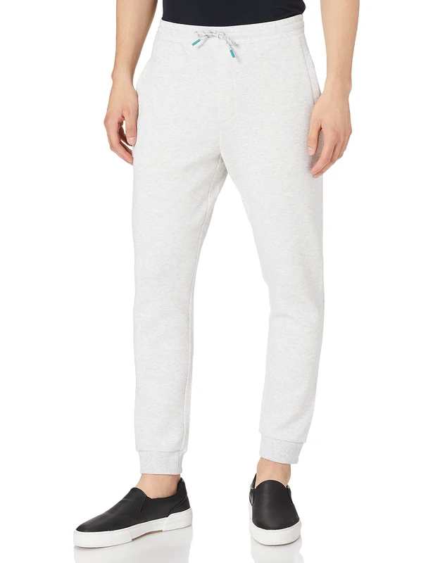 BOSS Mens Hadiko 1 Regular-fit Tracksuit Bottoms with Logo Details Light Grey