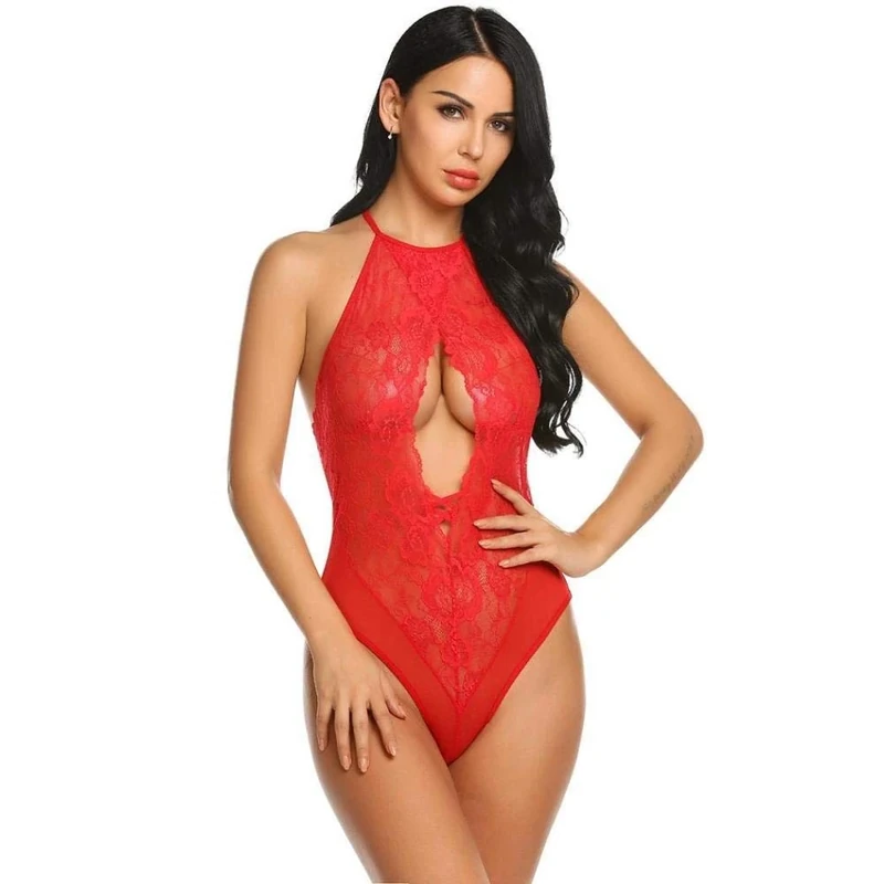 Sexy Nightwear Women S Underwear Women Baby Dolls Women Women Sexy Lingerie Underwear Lace Summer Erotic Plus Size See-Through Hollow Sleepwear Floral Sexy Clothes Women-Red_S