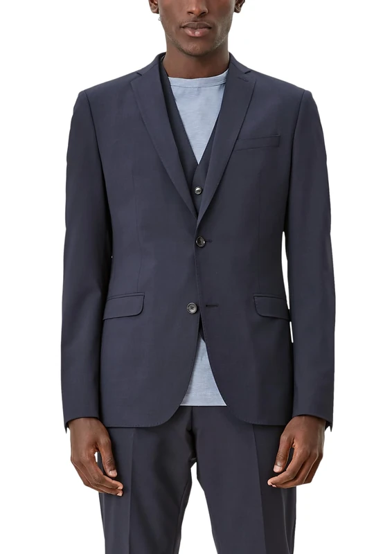 s.Oliver BLACK LABEL Men's Hyper Stretch Business Suit Jacket, Navy, 40