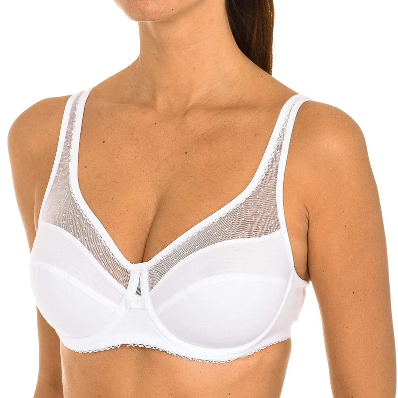 Dim Underwired Women's Generous Organic Cotton Bra x1 White 34B