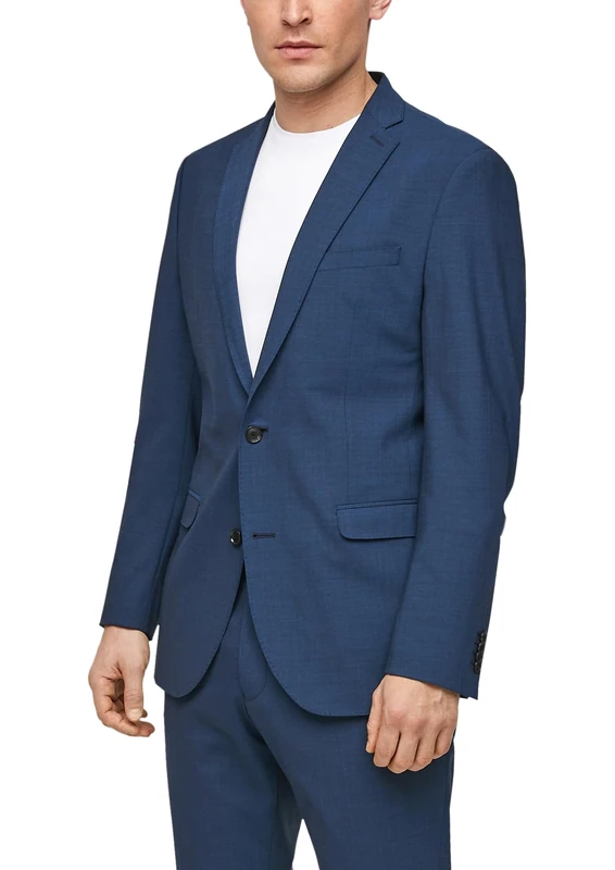 s.Oliver BLACK LABEL Men's Hyper Stretch Business Suit Jacket, Ocean Blue, 98