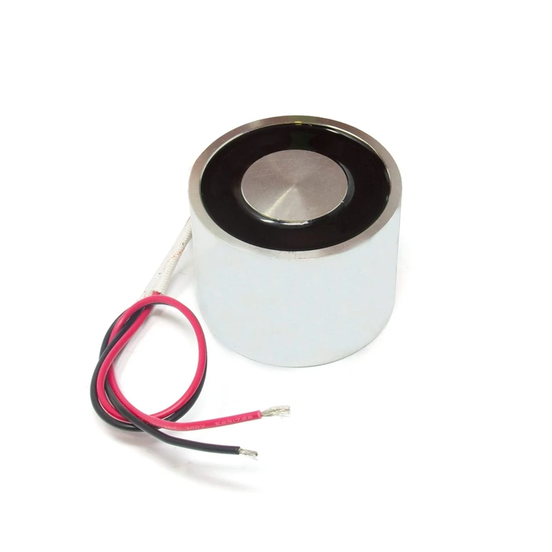 Energise to Release Electromagnet with M6 Mounting Hole for Door Locking, Access, Holding, Medical Devices, Feeder Systems and Automated Packaging - 50mm dia x 30mm thick - 40kg Pull - 24V DC/44W