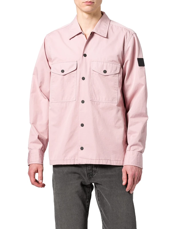 BOSS Men's Lovel_7 Shirt, Light/Pastel Pink689, Large