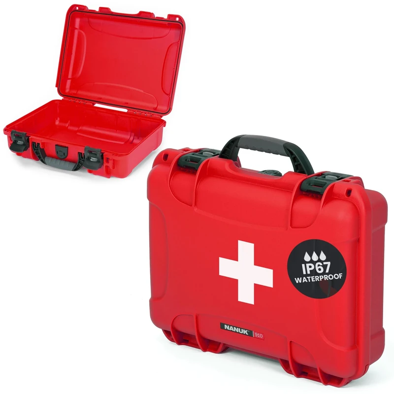 Nanuk 910 First AID Waterproof Hard Case Empty - Red