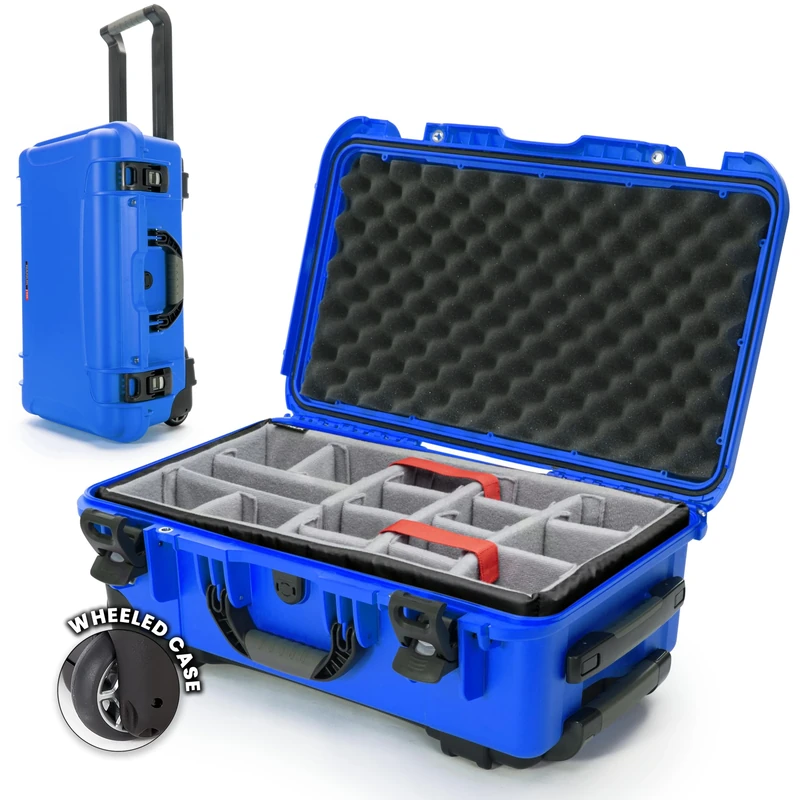 NANUK 935 Waterproof Carry-On Hard Case with Wheels and Padded Divider - Blue