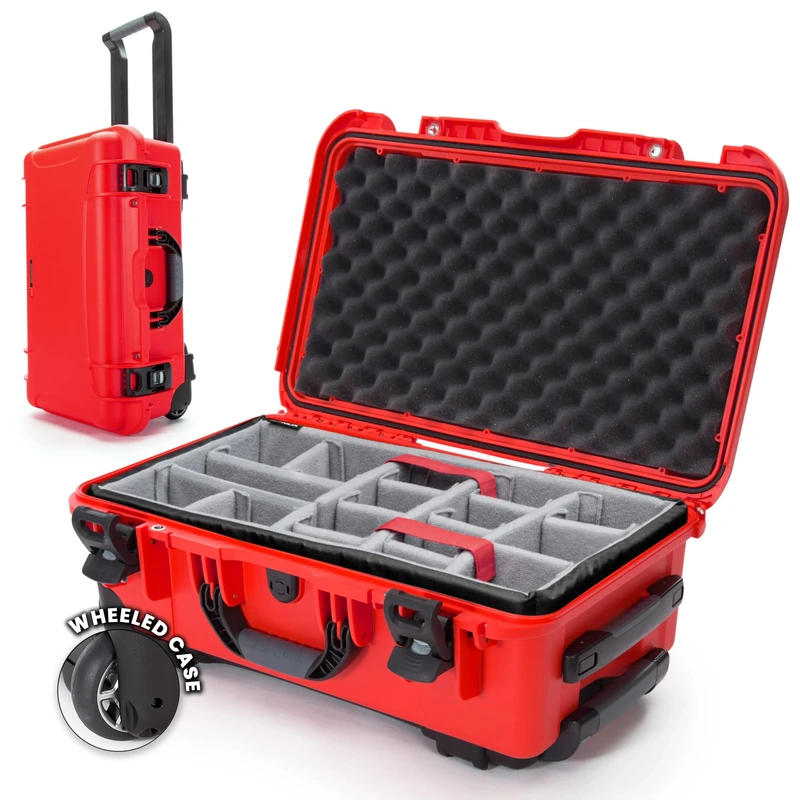 Nanuk 935 Waterproof Carry-On Hard Case with Wheels and Padded Divider - Red