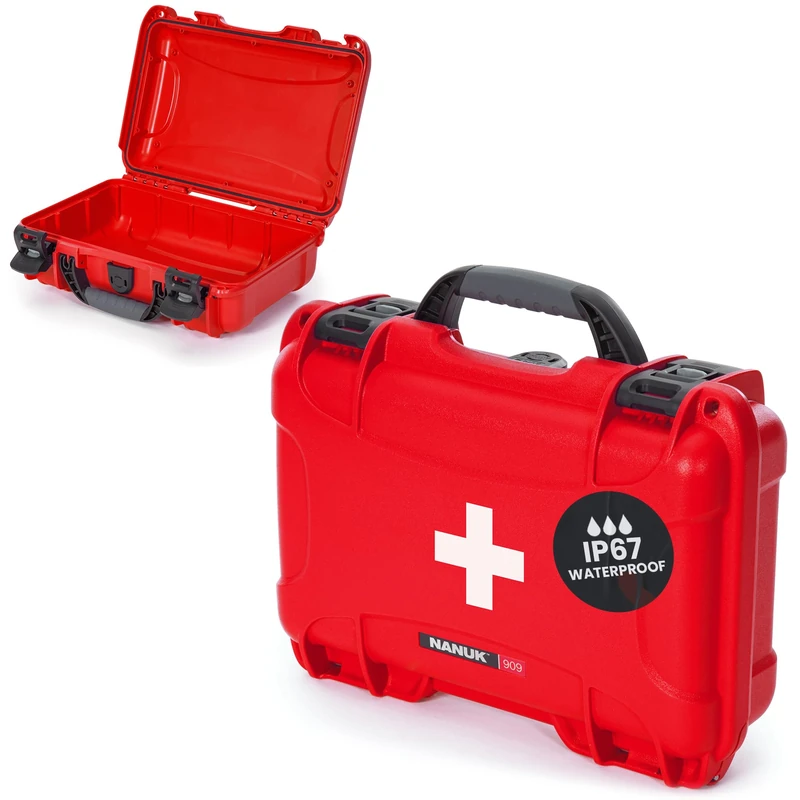 NANUK Empty First Aid Case – Ideal for organising a First aid kit, IP67-certified, Shock-Resistant, dust-Proof and buoyant. (909)