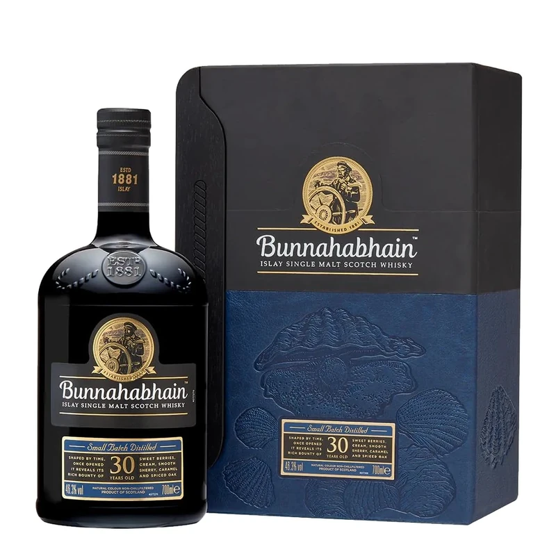Bunnahabhain 30 Year Old Islay Single Malt Scotch Whisky, 70cl | 46.3% ABV | Sweet Berries, Honey, Creamy, Unpeated Islay Whisky | Islay Single Malt Whisky