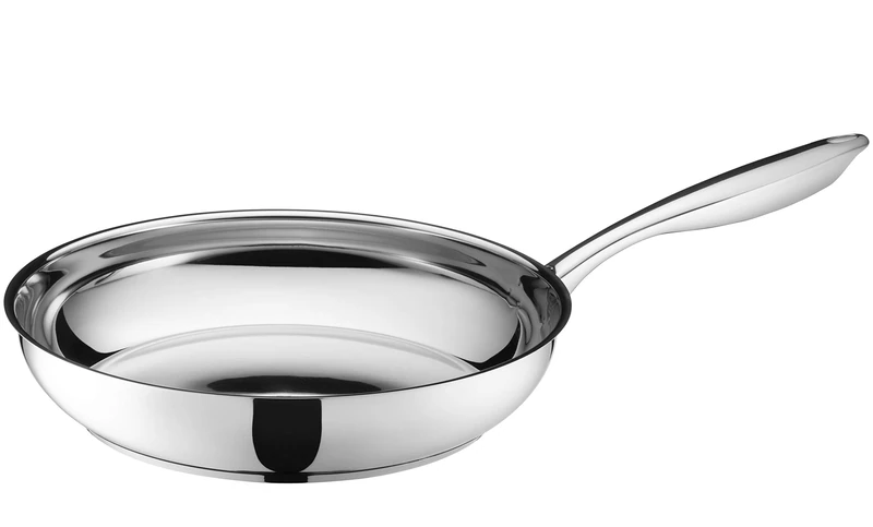 MÄSER Tavos Series Frying Pan 28 cm, Induction Pan for All Hobs, Uncoated, Dishwasher-Safe, Oven-Safe, 18/10 Stainless Steel