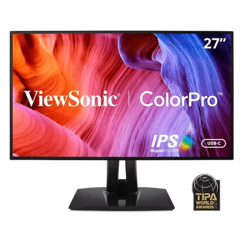 ViewSonic VP2768a 27-inch 2K QHD Professional Monitor with 100% sRGB, Pantone Validated, Colour Blindness Mode, USB Type-C, HDMI, DisplayPort, Ethernet, for Graphic Design, Photography & Video Editing