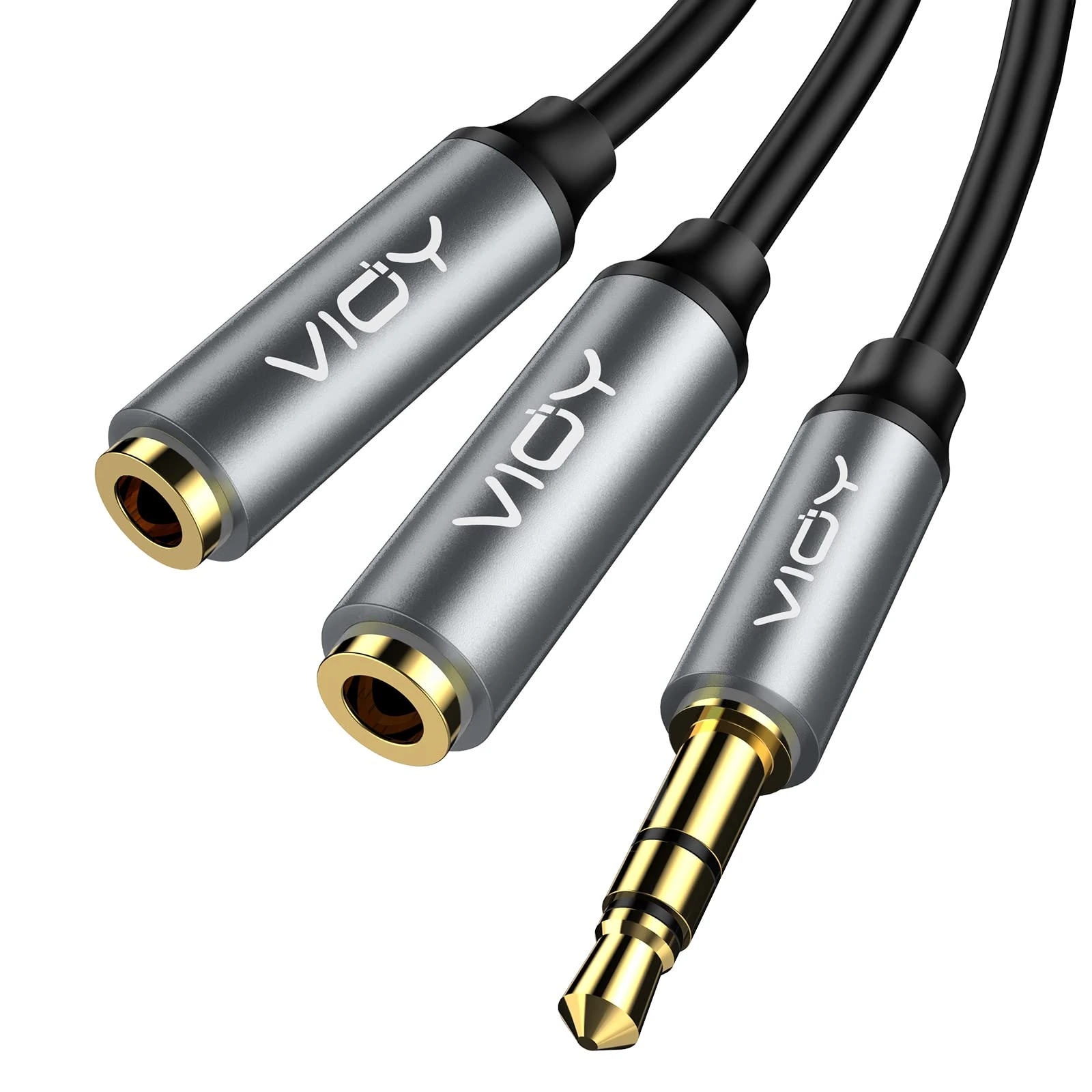 VIOY Headphone Splitter - Double 3.5mm Jack Audio Cable Male to Female Dual Earphone 2-Way Extension for Smartphones