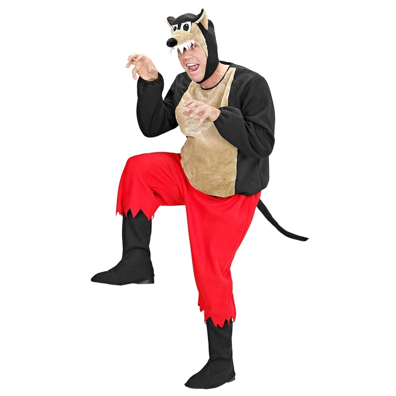 Widmann 50954 – Wolf Costume, Padded Tunic, Trousers, Boot Covers, Headpiece with Mask, Fairy Tale, Animal, Carnival, Theme Party