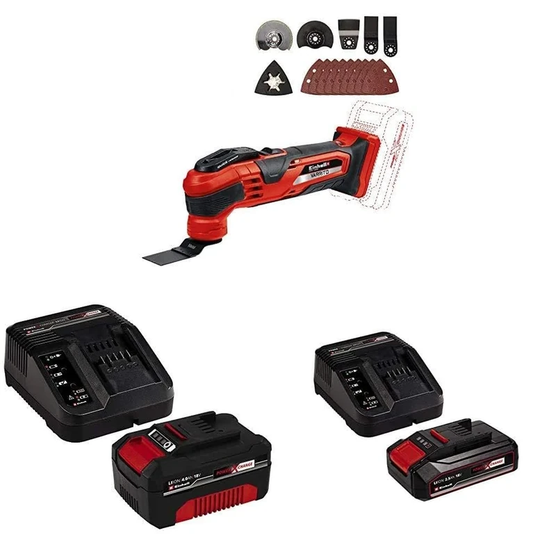 Einhell Cordless Multi-Function Tool VARRITO Power X-Change with Original Einhell 18V 2.5Ah Starter Kit Power X-Change with Einhell Power X-Change Starter kit Battery with a Charger