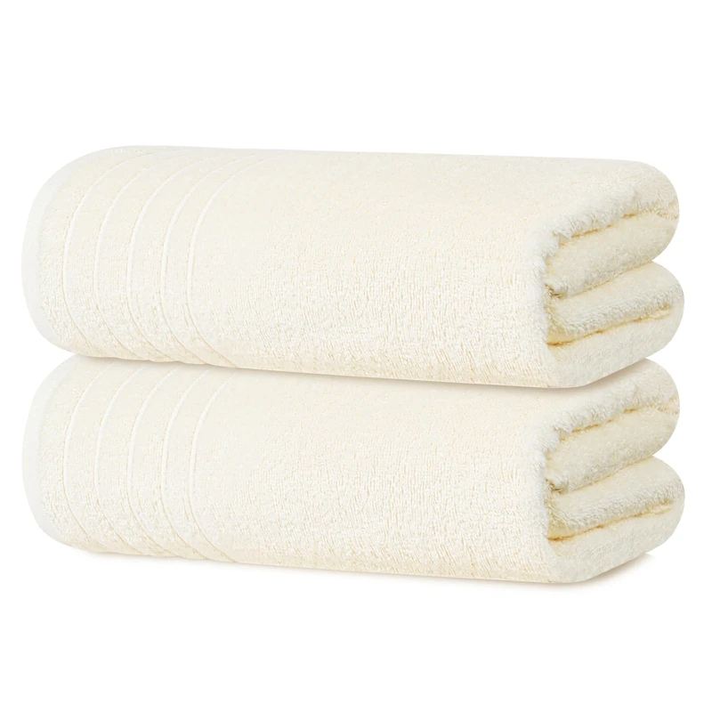 Tens Towels Pack of 2 Extra Large Bath Sheets 35 x 70 Inches, 100% Cotton, Larger & Lighter Weight, Quicker to Dry, Super Soft & Absorbent, Oversized Bath Towels, Cream