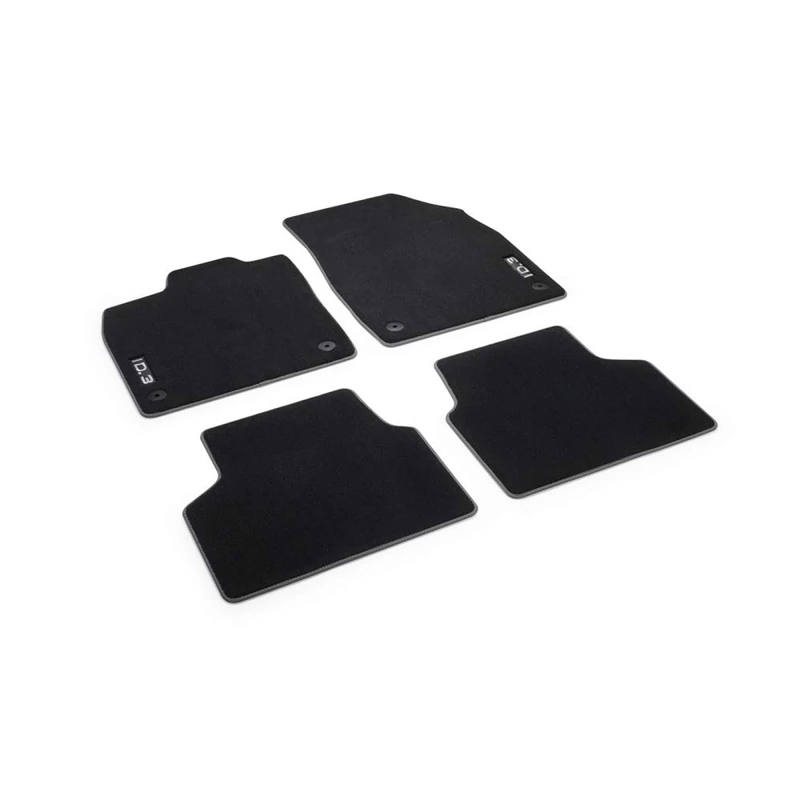 Volkswagen 10B061270WGK Floor Mats Premium Textile Floor Mats 4 x Fabric Mats Black with ID.3 Lettering