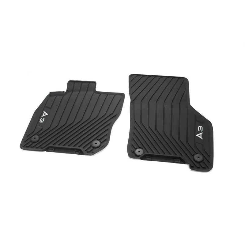 Audi 8Y1061501B041 Rubber Floor Mats, All-Weather Mats, 2 x Rubber Mats Front, with A3 Lettering, Only for Mild Hybrid, Black