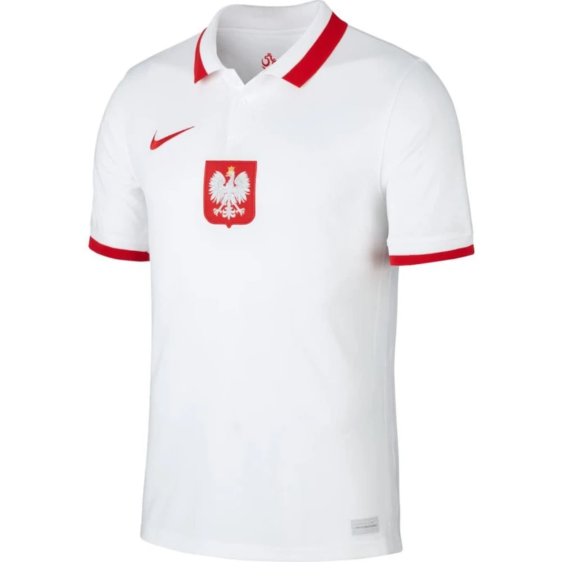 Nike Men's Poland 2020 Stadium Home T-Shirt, White/Sport Red, Large