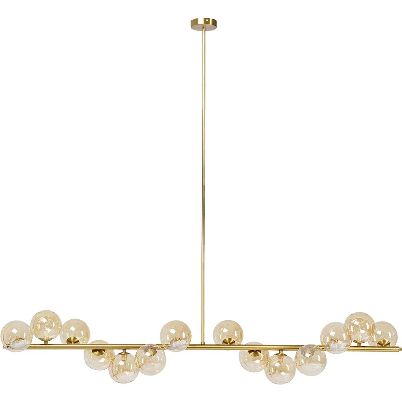 Kare Design Pendant Lamp Scala Balls, Brass, Width 155cm, Height Adjustable, Steel and Glass, Ceiling Light, Home Decor, Decorative Lighting for Living Room, Bulb Not Included