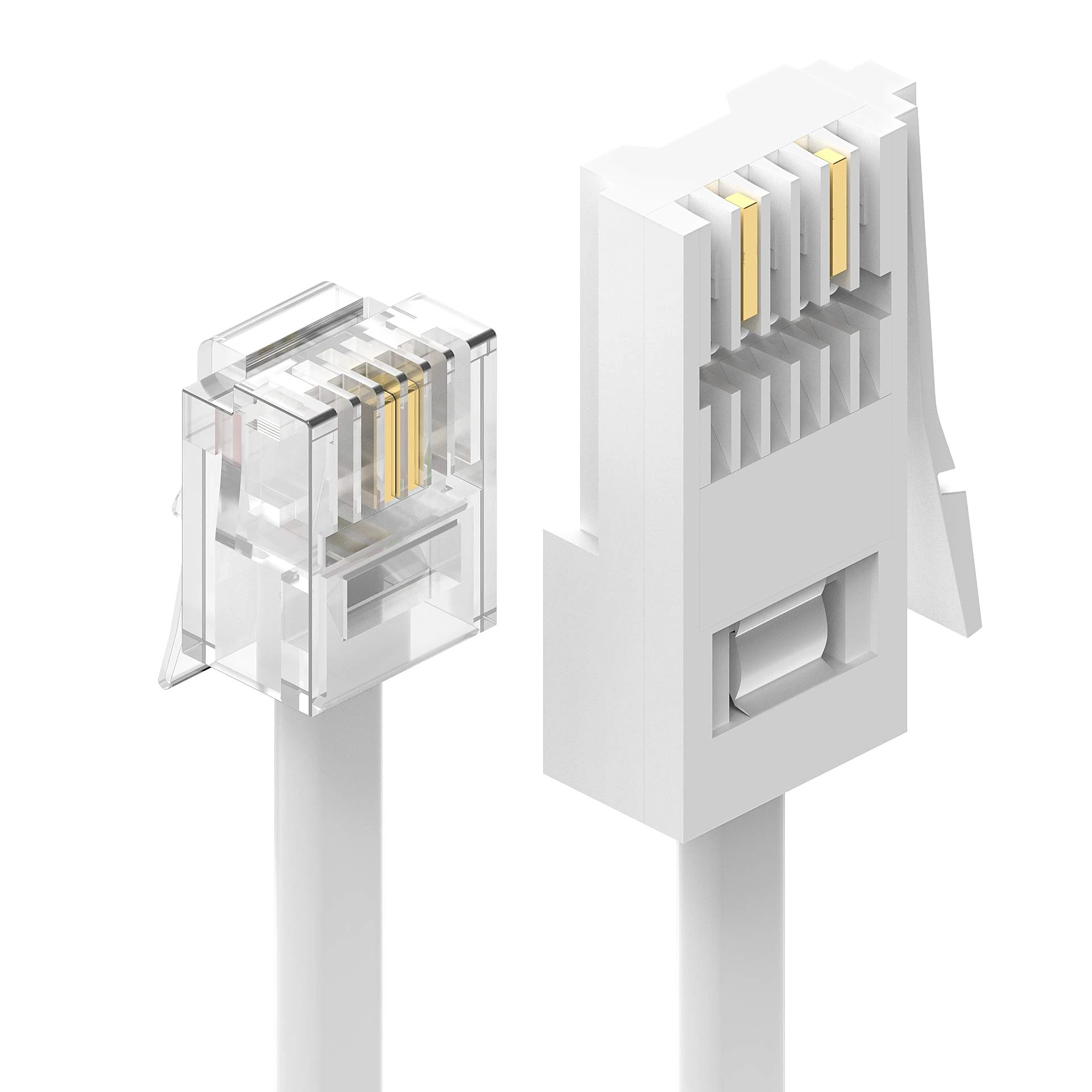Ancable RJ11 Telephone Cable for Landline ADSL Modem Cable 2M, BT Plug to RJ11 Male Broadband 6P2C 2-Pin Telephone Cable Only for RJ11/BT UK Landline Phone Cord Home & Office Fax Modem