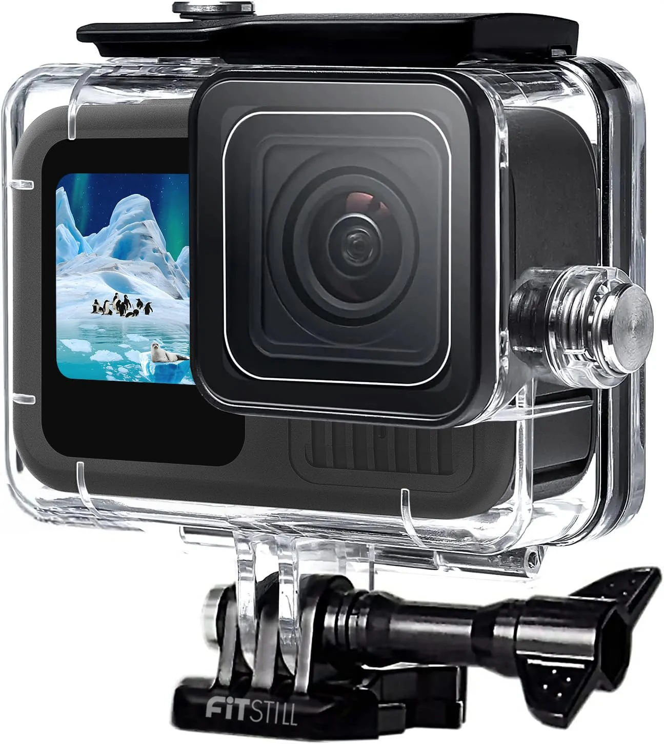 FitStill 60M/196FT Waterproof Case for Go Pro Hero 13/12/11/10/9 Black, Protective Underwater Dive Housing Shell with Bracket Accessories