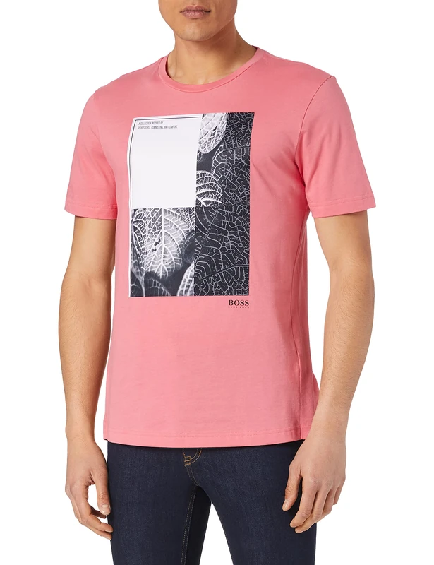 BOSS Men's T-Shirt, Light/Pastel Red635, 3XL