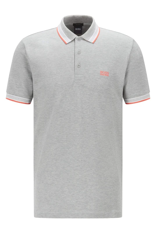 BOSS Mens Paddy Cotton-piqué Polo Shirt with Contrast undercollar