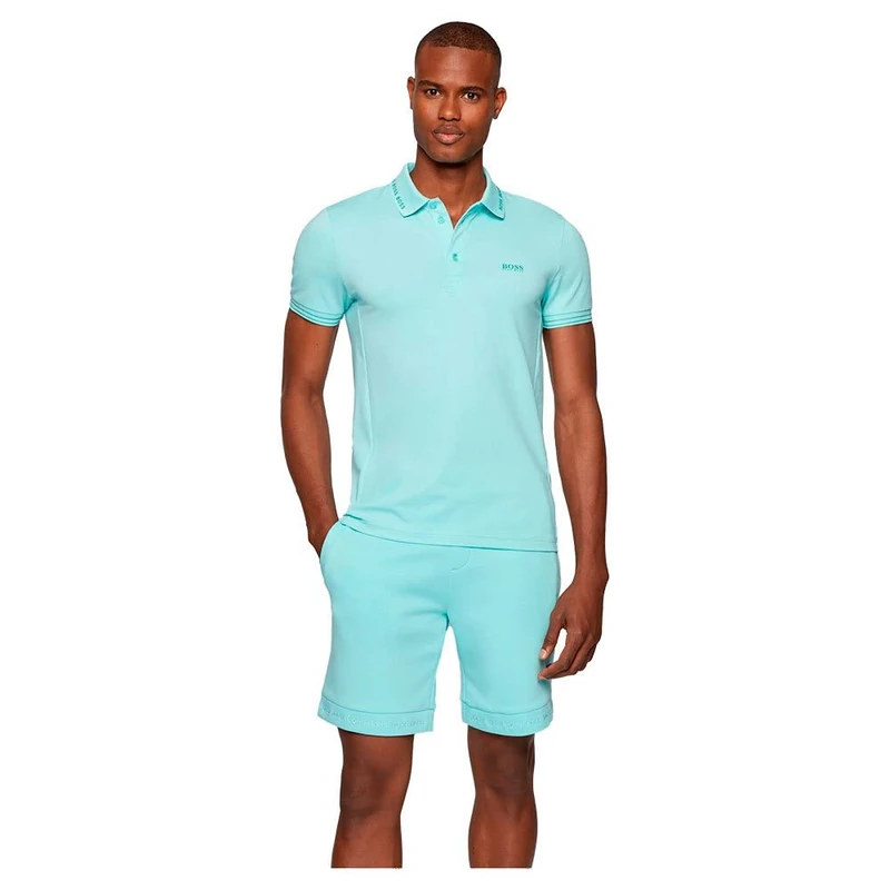 BOSS Men's Paule Polo Shirt, Open Blue482, S